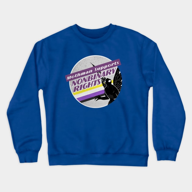 Nonbinary Pride Mothman Crewneck Sweatshirt by creepvrs